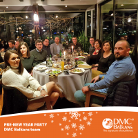 Сотрудники туроператора DMC Balkans Travel & Events на предновогодней вечеринке